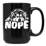 Alaskan Malamute Nope Dog Saying Black Coffee Mug, Gift Coffee Mug