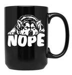 Alaskan Malamute Nope Dog Saying Black Coffee Mug, Gift Coffee Mug