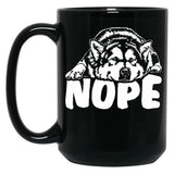 Alaskan Malamute Nope Dog Saying Black Coffee Mug, Gift Coffee Mug