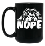 Alaskan Malamute Nope Dog Saying Black Coffee Mug, Gift Coffee Mug