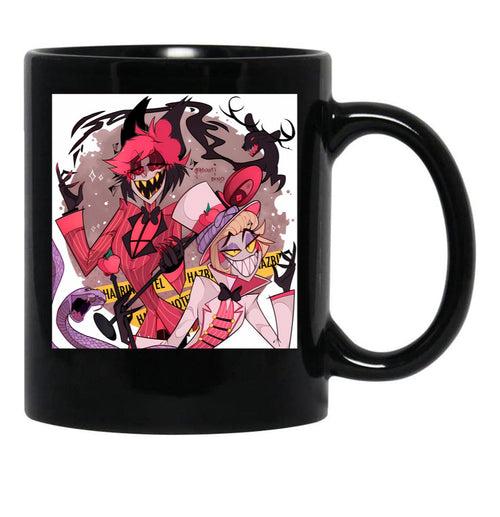 Alastor And Lucifer Black Coffee Mug, Gift Coffee Mug - Black