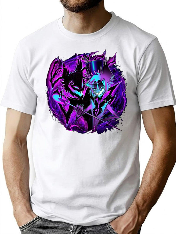 Alastor and His Shadow - Hazbin Hotel Essential  Premium Heavyweight Cotton T-Shirt - White