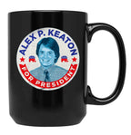 Alex P. Keaton for President Black Coffee Mug, Gift Coffee Mug