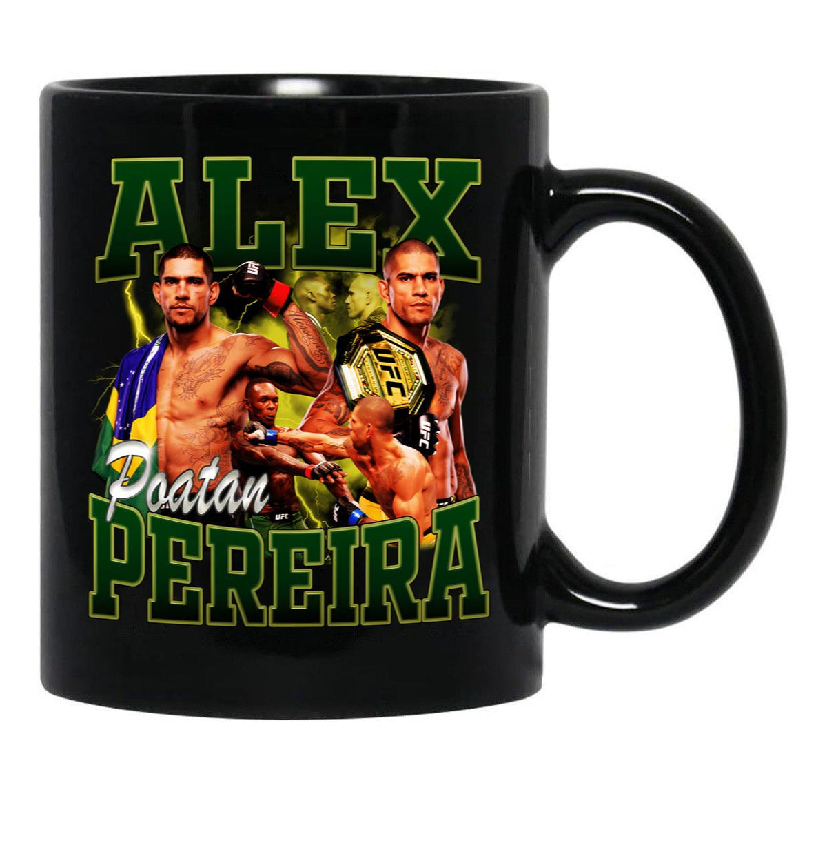 Alex Pereira Bootleg Black Coffee Mug, Gift Coffee Mug - Black