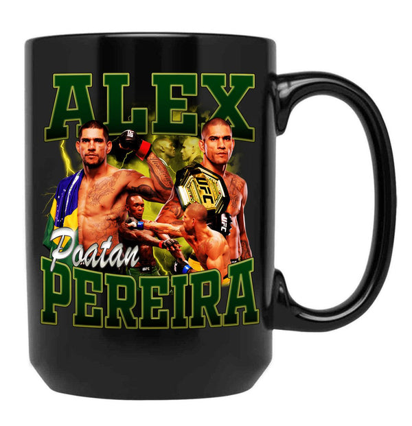 Alex Pereira Bootleg Black Coffee Mug, Gift Coffee Mug