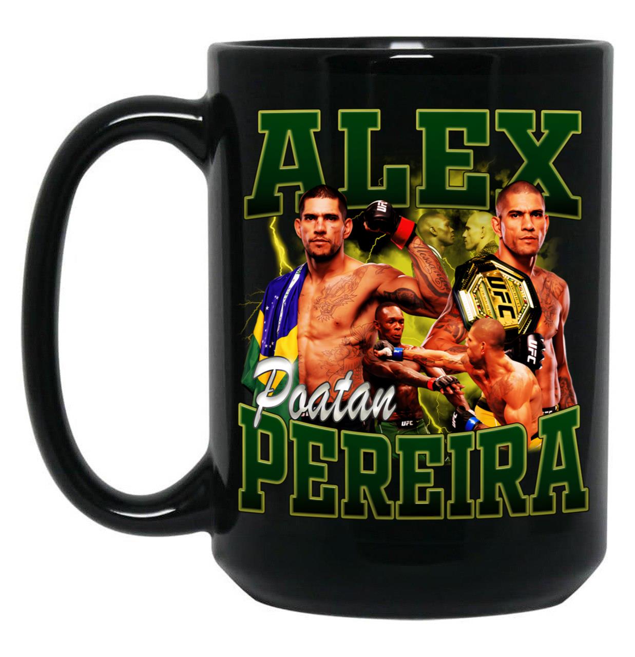 Alex Pereira Bootleg Black Coffee Mug, Gift Coffee Mug
