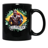 Alex Pereira Brazil Flag Alex Pereira Black Coffee Mug, Gift Coffee Mug - Black