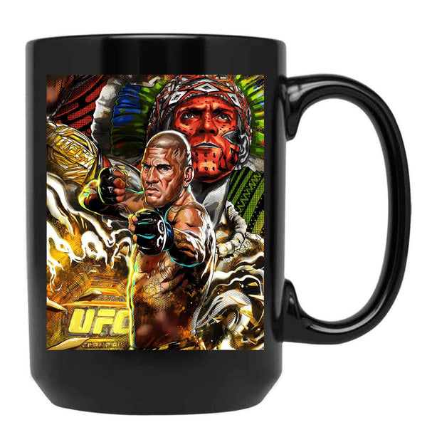 Alex Pereira Chama Black Coffee Mug, Gift Coffee Mug