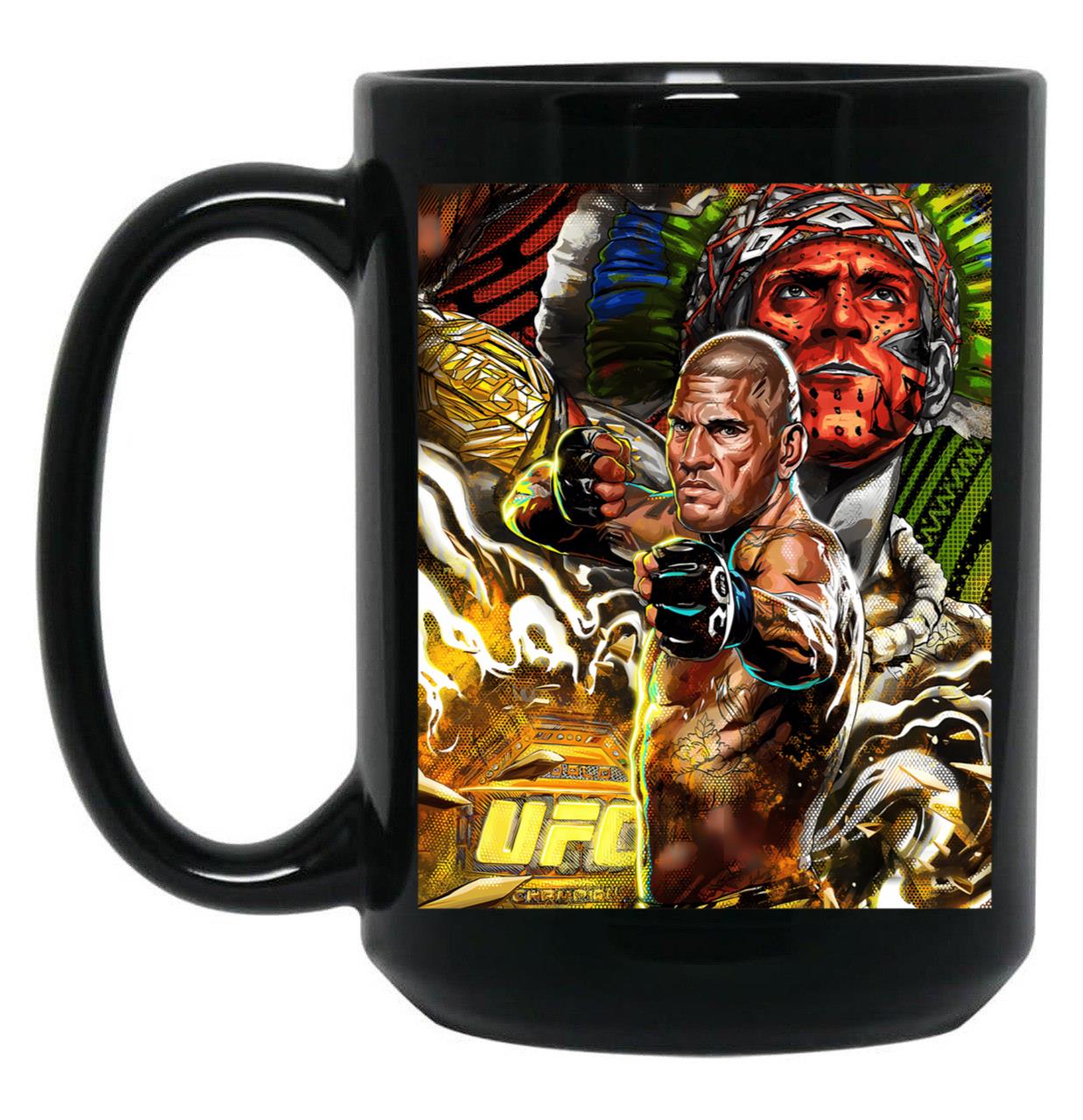 Alex Pereira Chama Black Coffee Mug, Gift Coffee Mug