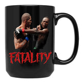 Alex Pereira Fatality Ko Black Coffee Mug, Gift Coffee Mug