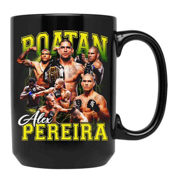Alex Pereira Poatan Alex Pereira Bootleg Alex Pereira Black Coffee Mug, Gift Coffee Mug