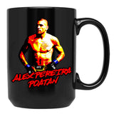 Alex Pereira Poatan Artwork Black Coffee Mug, Gift Coffee Mug