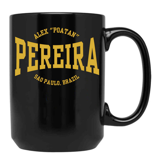 Alex Pereira Poatan Gold Black Coffee Mug, Gift Coffee Mug