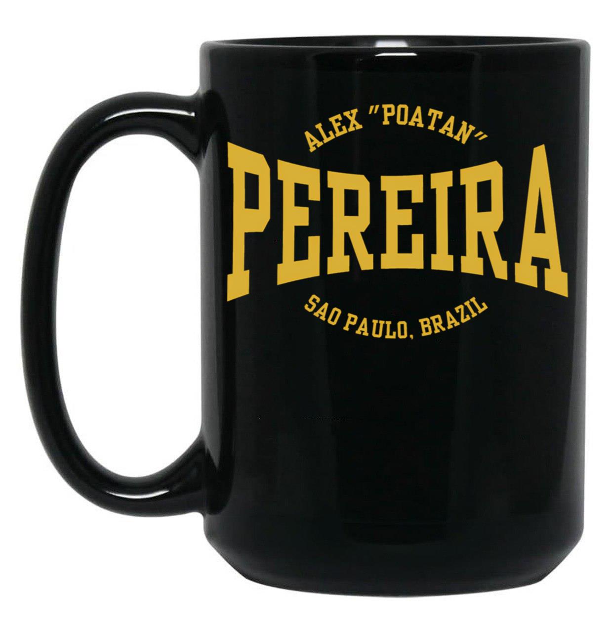 Alex Pereira Poatan Gold Black Coffee Mug, Gift Coffee Mug