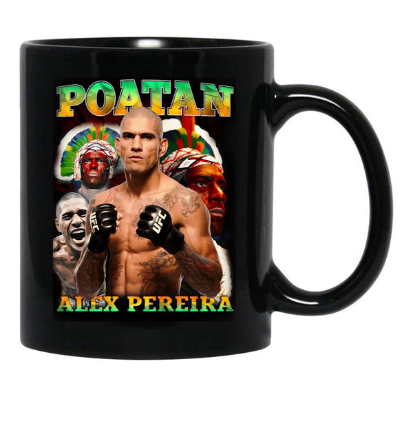 Alex Pereira Poatan Mug Bootleg Alex Pereira Alex Pereira Boot Black Coffee Mug, Gift Coffee Mug - Black