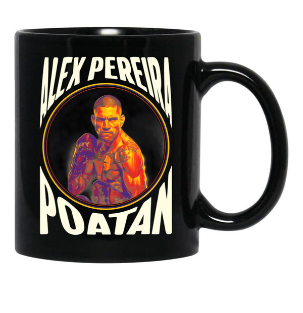 Alex Pereira Poatan Design Black Coffee Mug, Gift Coffee Mug - Black