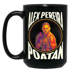 Alex Pereira Poatan Design Black Coffee Mug, Gift Coffee Mug