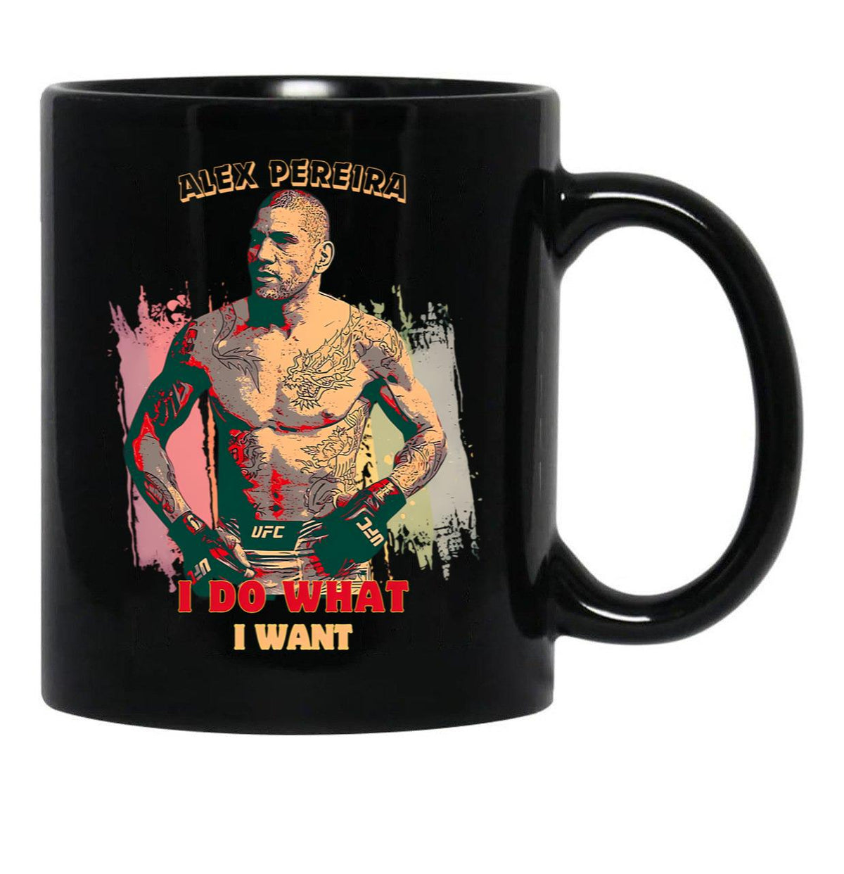 Alex Pereira Poatan (1) Black Coffee Mug, Gift Coffee Mug - Black