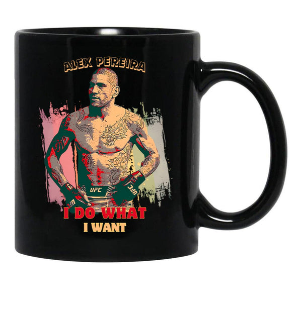 Alex Pereira Poatan (1) Black Coffee Mug, Gift Coffee Mug - Black