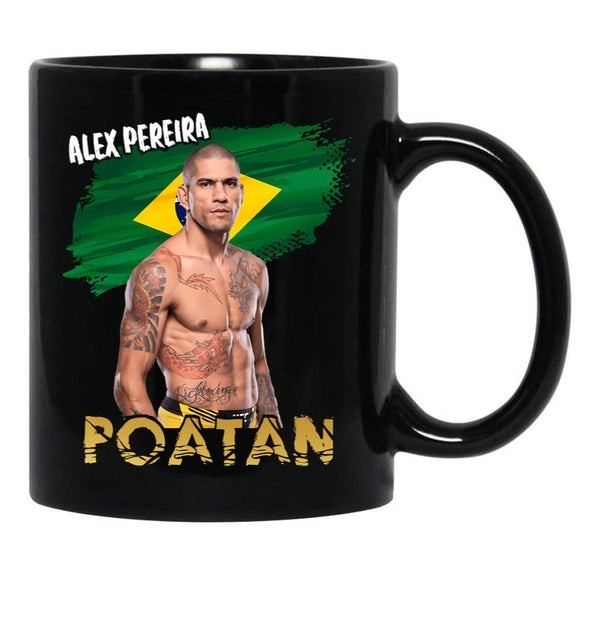Alex Pereira - Poatan (1) Black Coffee Mug, Gift Coffee Mug - Black