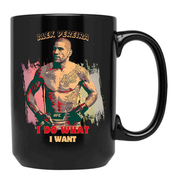 Alex Pereira Poatan (1) Black Coffee Mug, Gift Coffee Mug