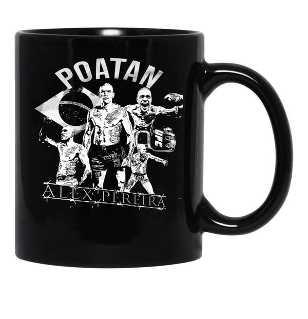 Alex Pereira Mug Poatan Black Vintage Alex Pereira Black Coffee Mug, Gift Coffee Mug - Black