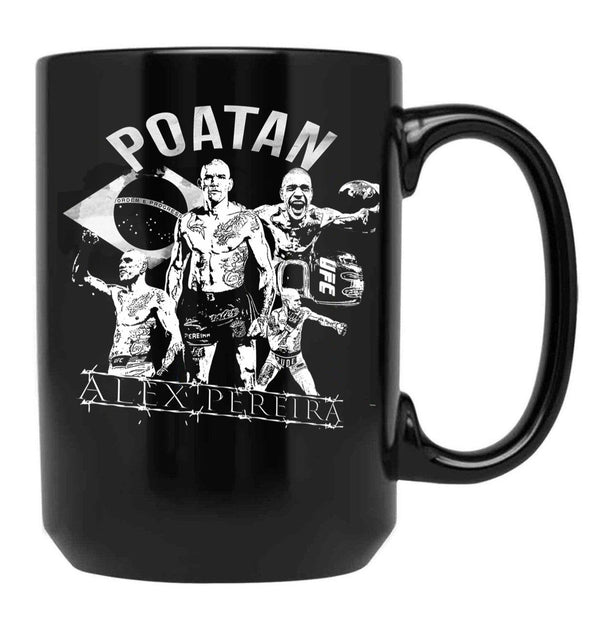 Alex Pereira Mug Poatan Black Vintage Alex Pereira Black Coffee Mug, Gift Coffee Mug