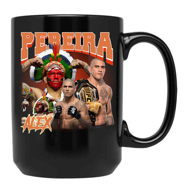 Alex Pereira Vintage Mug American Fighter Mug Jiu Jitsu  Black Coffee Mug, Gift Coffee Mug