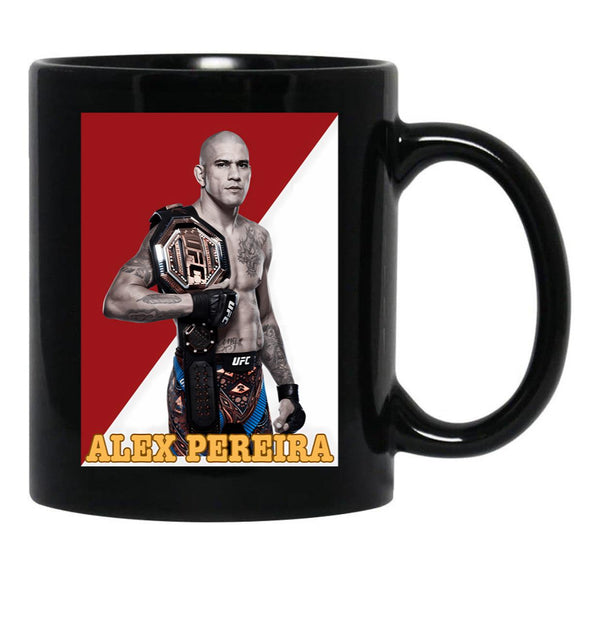 Alex Pereira (13) Black Coffee Mug, Gift Coffee Mug - Black