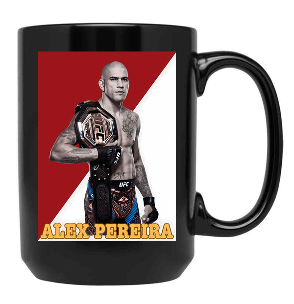 Alex Pereira (13) Black Coffee Mug, Gift Coffee Mug