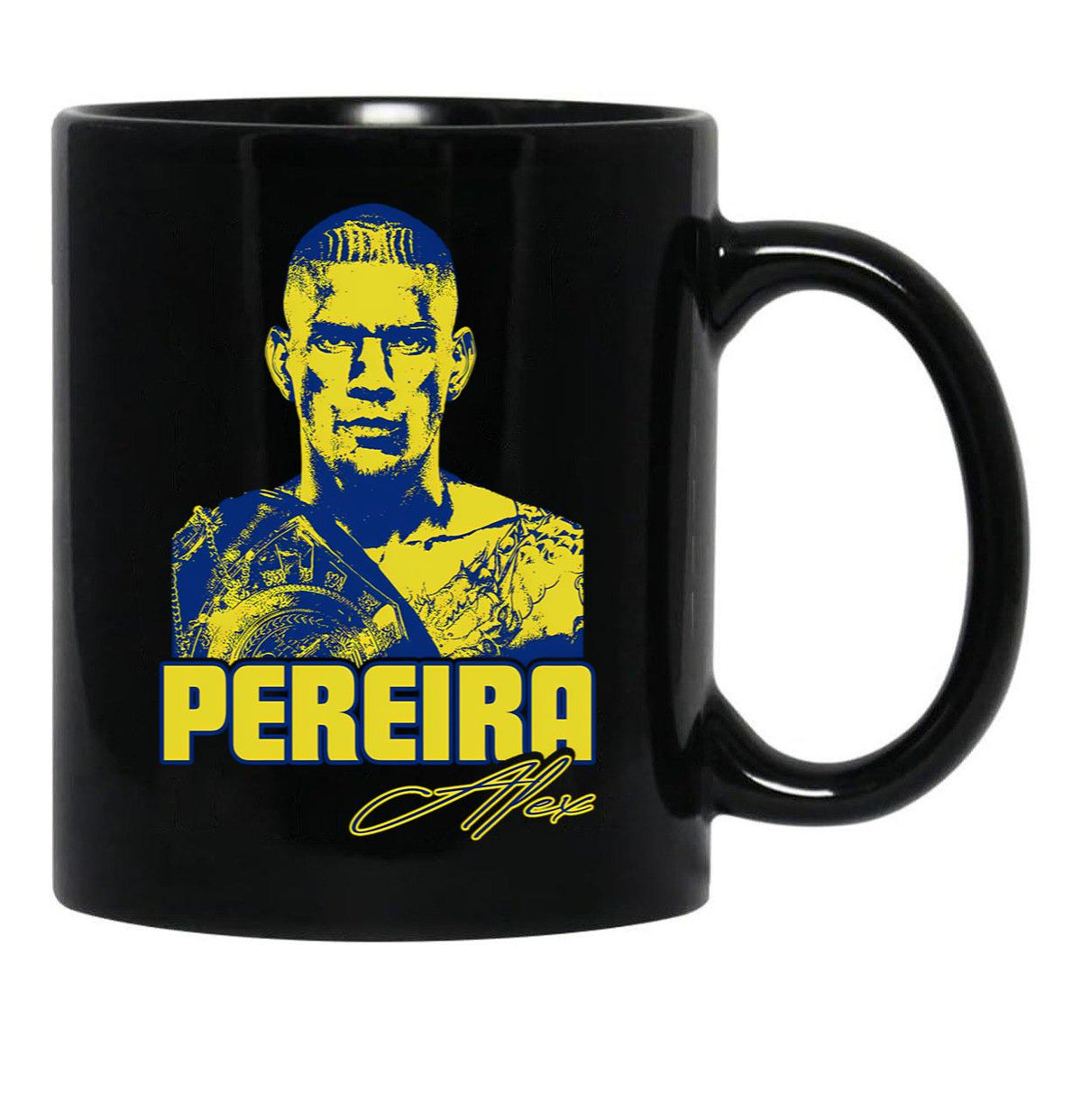 Alex Pereira (2) Black Coffee Mug, Gift Coffee Mug - Black