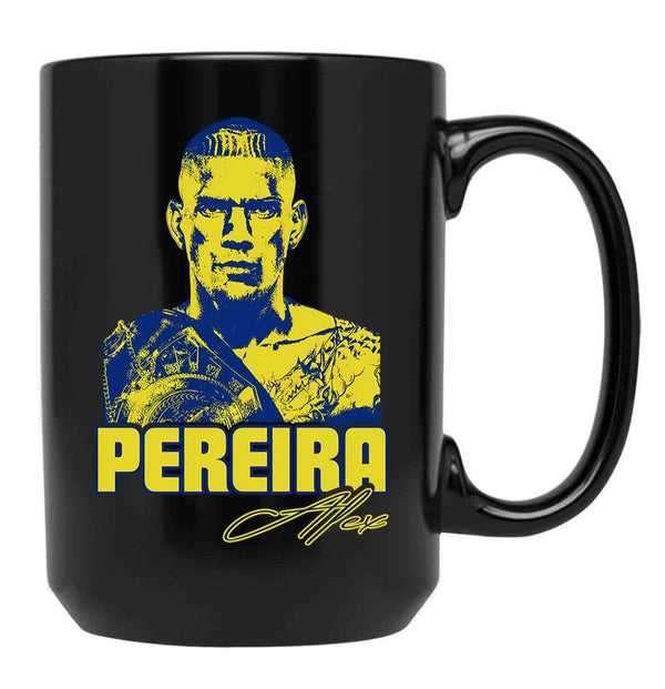 Alex Pereira (2) Black Coffee Mug, Gift Coffee Mug