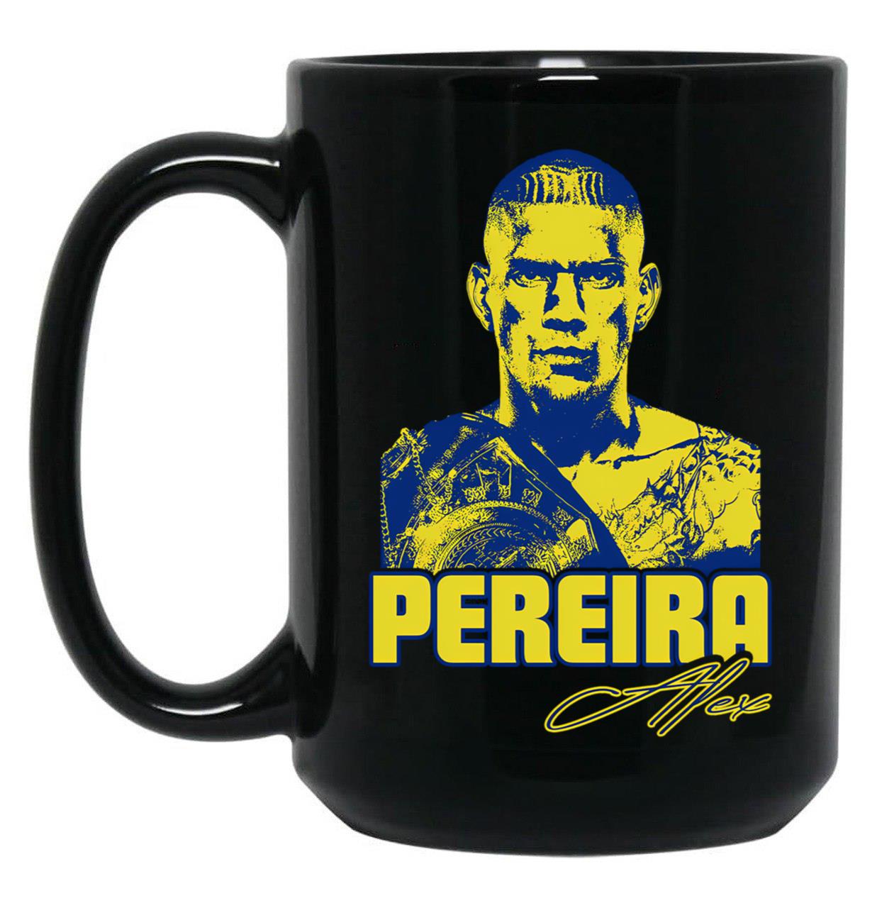 Alex Pereira (2) Black Coffee Mug, Gift Coffee Mug