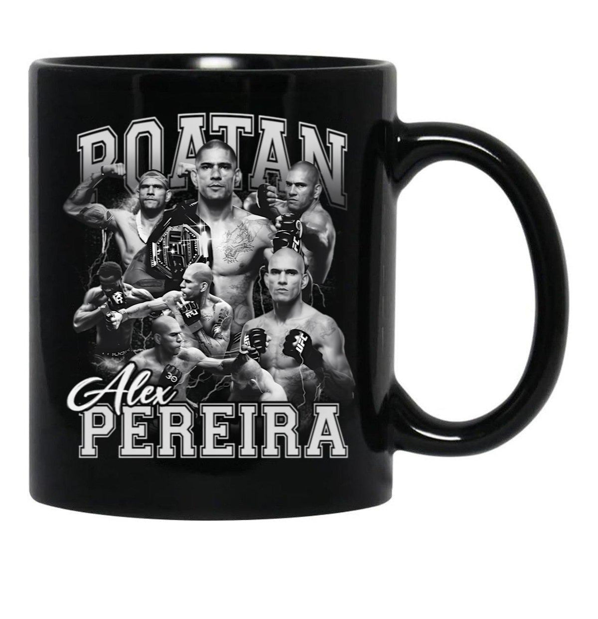 Alex Pereira (6) Black Coffee Mug, Gift Coffee Mug - Black