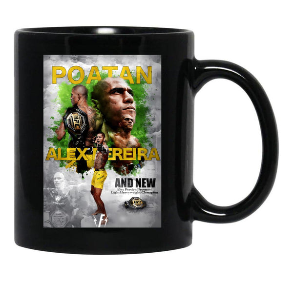 Alex Poatan Pereira (4) Black Coffee Mug, Gift Coffee Mug - Black