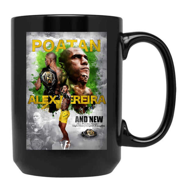 Alex Poatan Pereira (4) Black Coffee Mug, Gift Coffee Mug