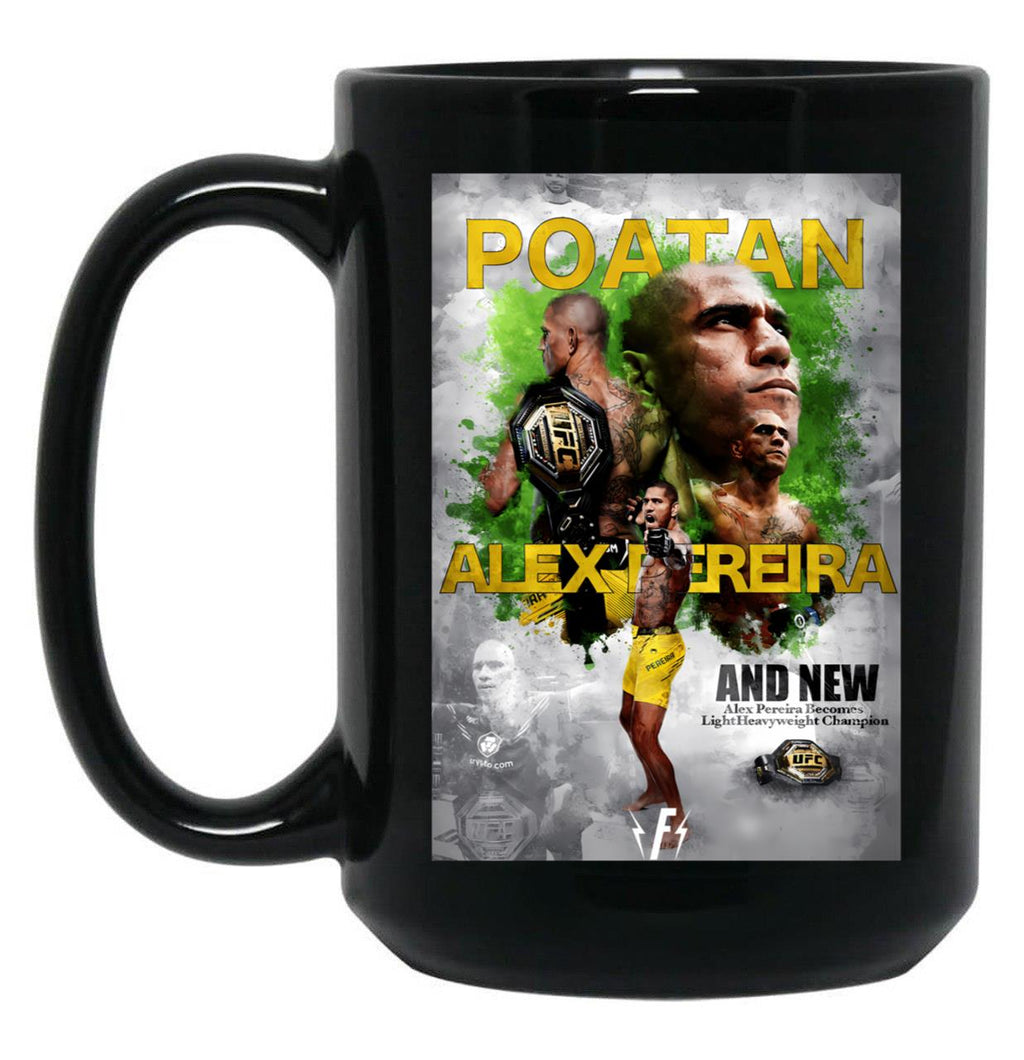 Alex Poatan Pereira (4) Black Coffee Mug, Gift Coffee Mug