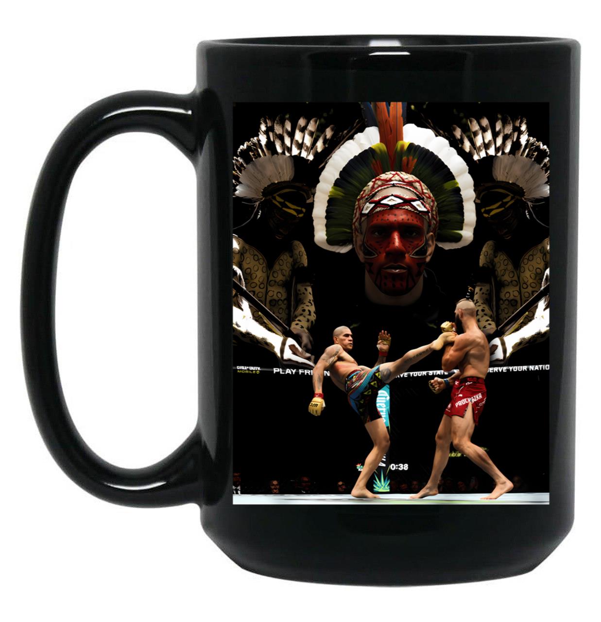 Alex Poatan Pereira (6) Black Coffee Mug, Gift Coffee Mug