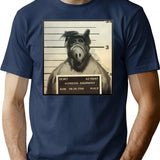 Alf Mugshot T-Shirt for Men & Women, T-Shirts Graphic Tee - Navy