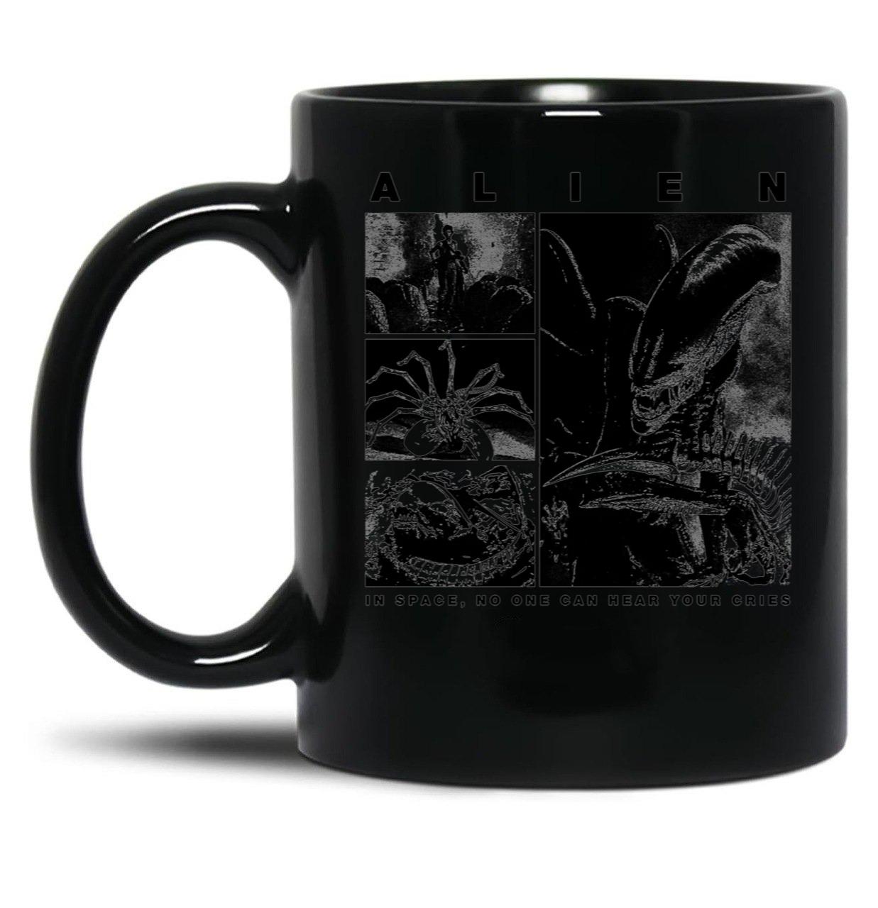 Alien Xenomorph Alien Phases Essential Black Coffee Mug, Gift Coffee Mug