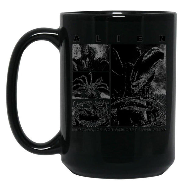 Alien Xenomorph Alien Phases Essential Black Coffee Mug, Gift Coffee Mug - Black