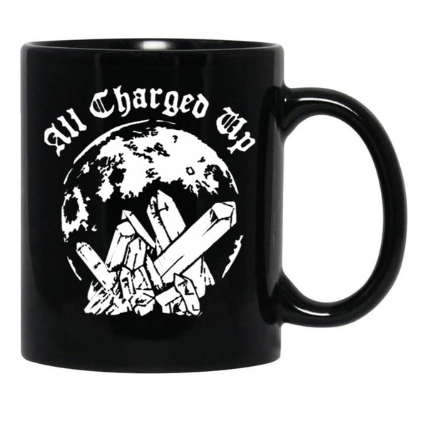 All Charged Up Black Coffee Mug, Gift Coffee Mug - Black