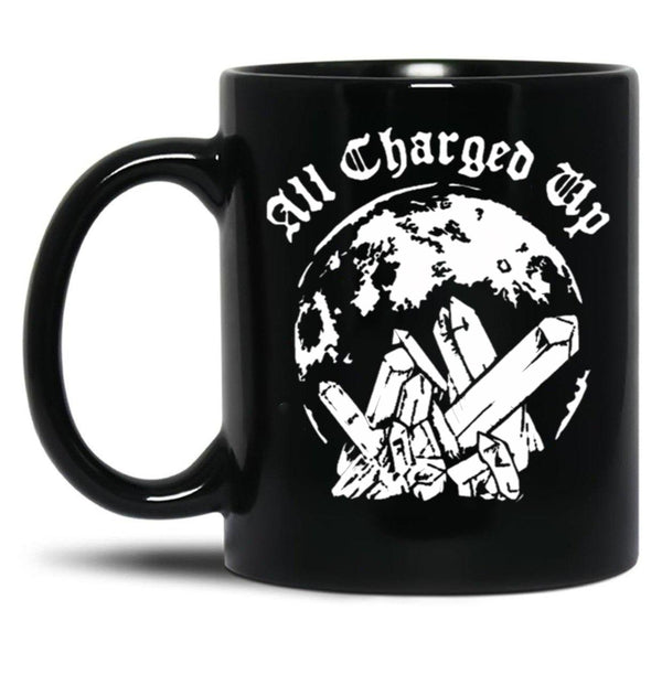 All Charged Up Black Coffee Mug, Gift Coffee Mug - Black