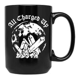 All Charged Up Black Coffee Mug, Gift Coffee Mug