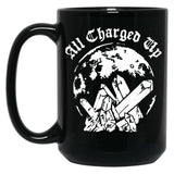 All Charged Up Black Coffee Mug, Gift Coffee Mug