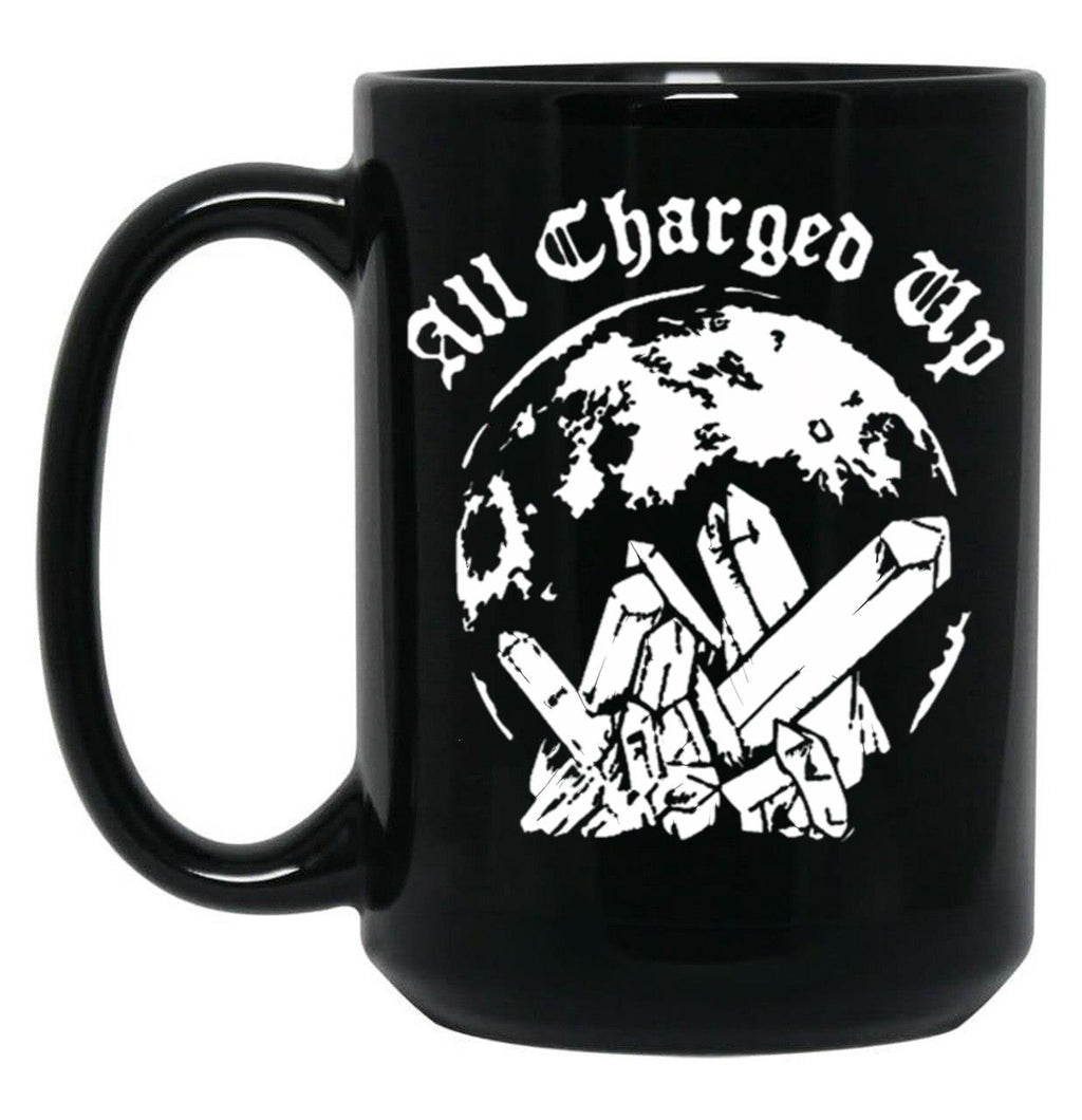 All Charged Up Black Coffee Mug, Gift Coffee Mug