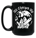 All Charged Up Black Coffee Mug, Gift Coffee Mug