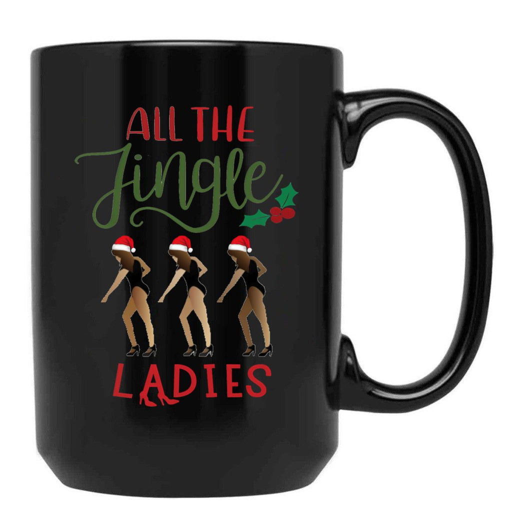 All The Jingle Ladies Black Coffee Mug, Gift Coffee Mug