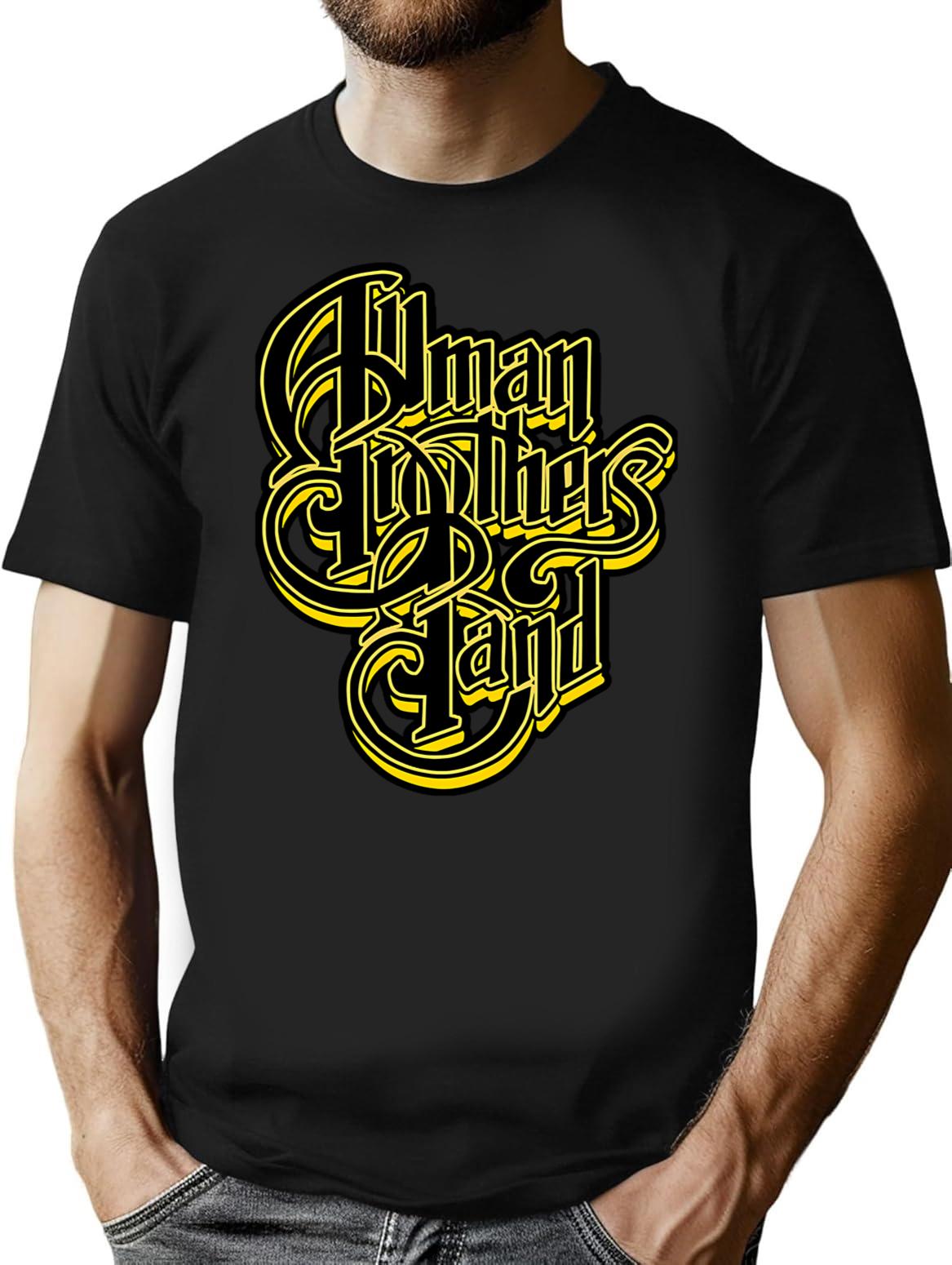 All_Man Brothers T-Shirt for Men & Women, T-Shirts Graphic Tee - Black
