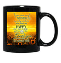 Alpaca You Are My Sunshine Yellow Sunflower Field Black Coffee Mug - Black